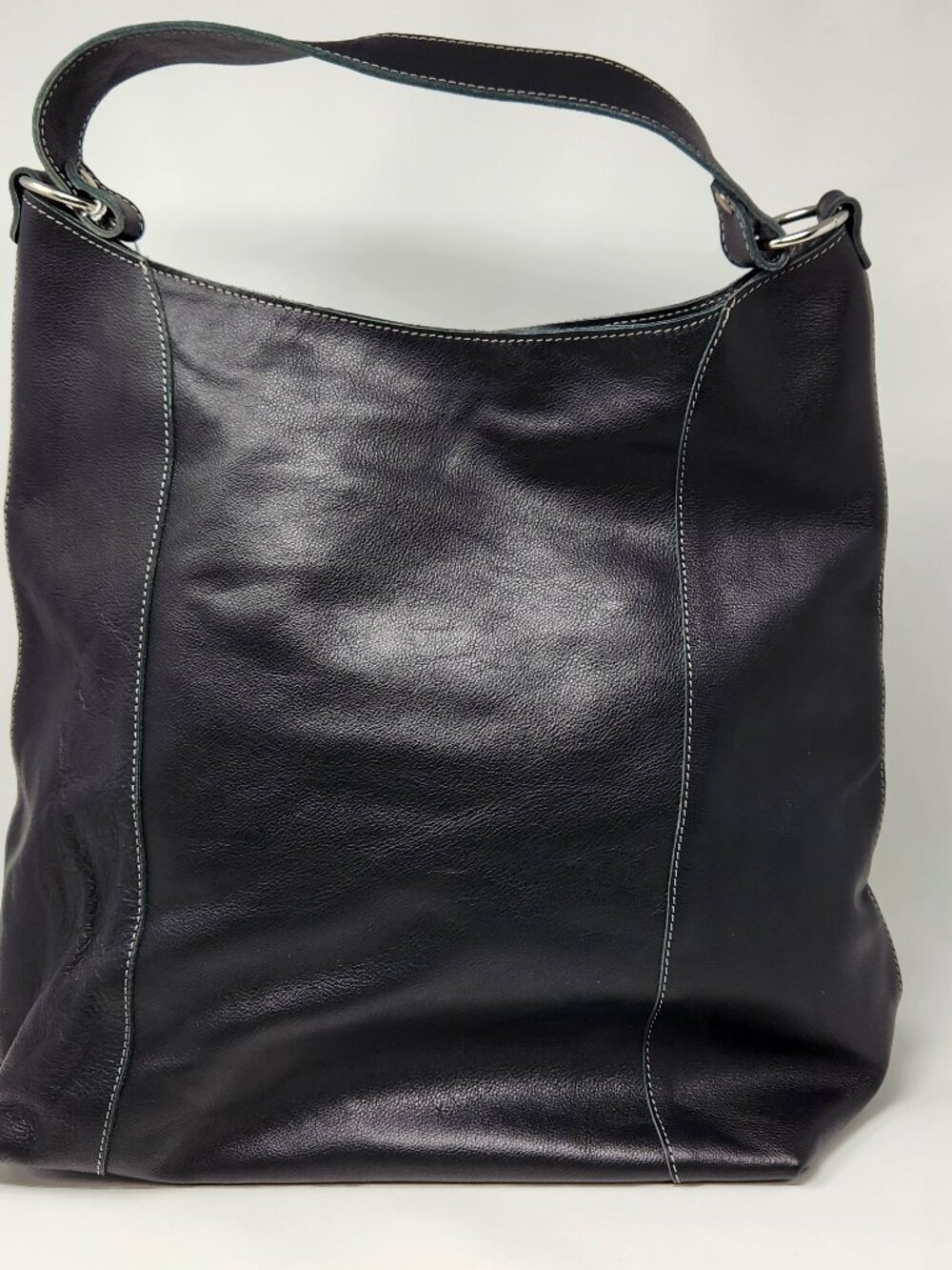 New Florence Leather Market XL black pebbled Italian leather tote